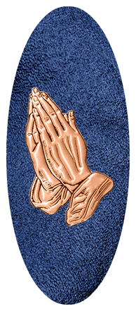 Copper Praying Hands Shimmer Blue